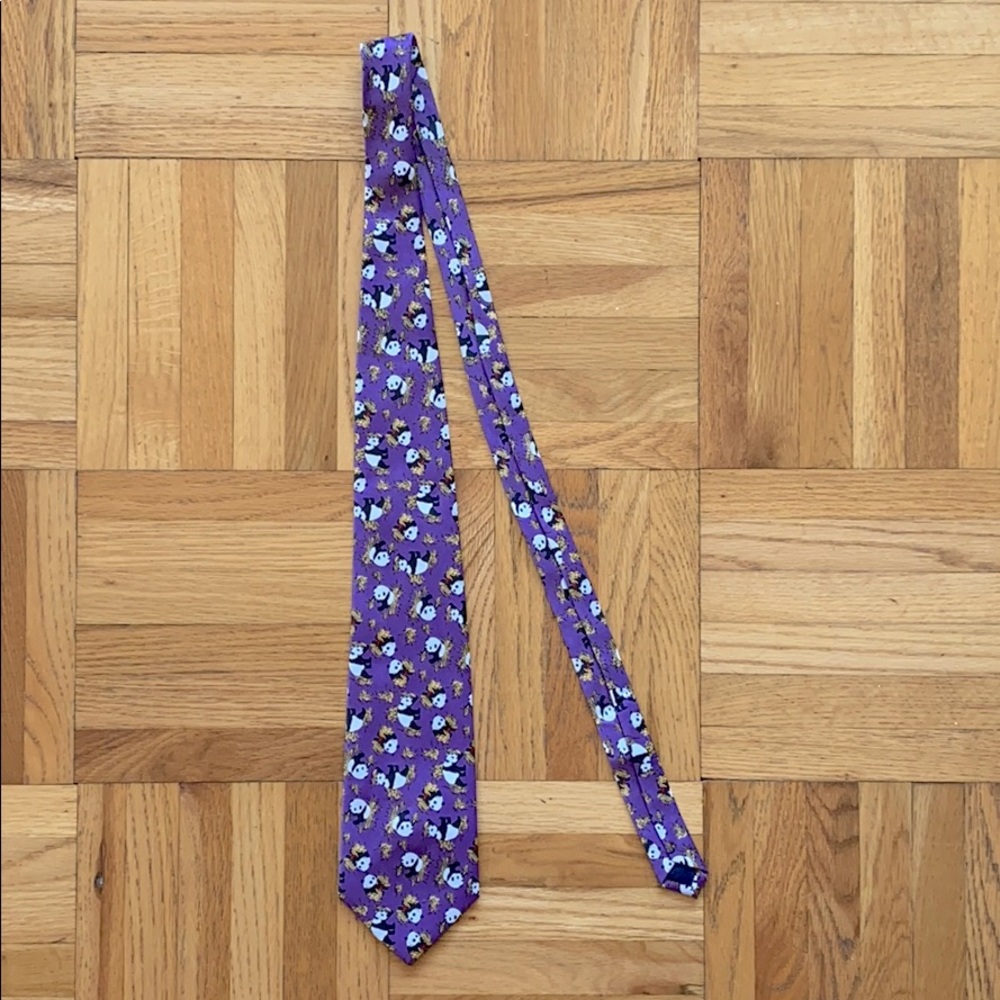 Panda Neck Tie - Handmade 100% Silk